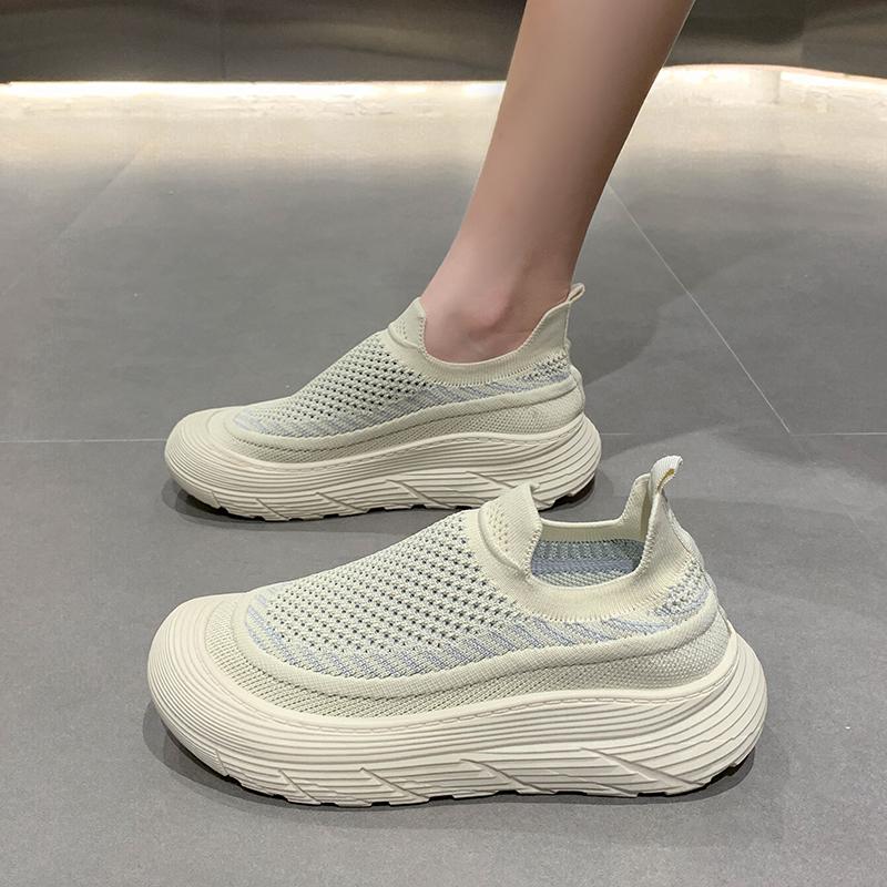 Fashion Mesh Hollow Breathable Women's Flat Shoes 2024 Autumn Trend Outdoor Leisure Comfortable Slip-on Walking Sneakers Zapatilla Mujer