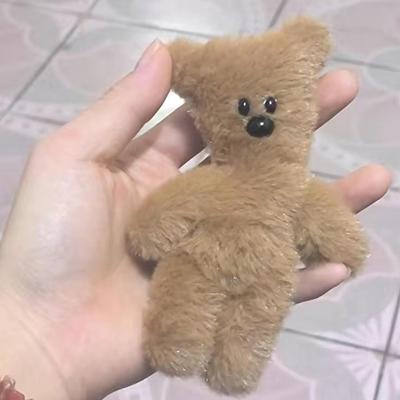 Portachiavi Ciondolo Orsetto Squittente Cartone Animato Carino Peluche Giocattolo Kawaii Morbido Imbottito Ciondoli per Borsa Decorazioni Regalo per Bambini