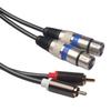 Dual XLR Male to Dual RCA Male Cable 2 XLR to 2 RCA Unbalanced HiFi Audio Cable, 4N OFC Wire, for Amplifier Mixer Microphone