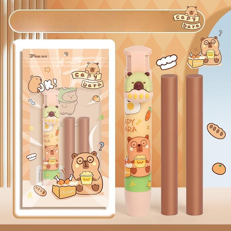 2Pcs Eraser for School Supplies Cartoon-shaped No Residue Cute Cartoon Pencil Erasers High Quality Non Toxic Stationery