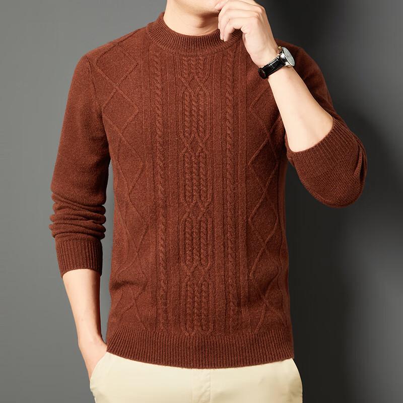 Firstview Men's Winter 98% Wool Round Neck Sweater FV25D1990