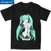 Hatsune Miku Anime TShirts Unisex Women Unisexga Vintage Pure Cotton Tee Shirt Crewneck Short Sleeve T Shirts Big Size Clothes