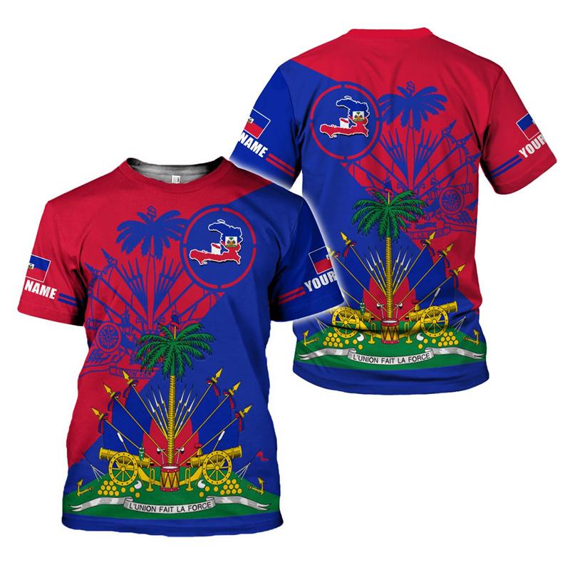 Fashion Haiti Flag T Shirt For Men Women 3D Printed Haitians Pride T-shirt Summer Short Sleeves Tops Crew Neck Tee Shirts