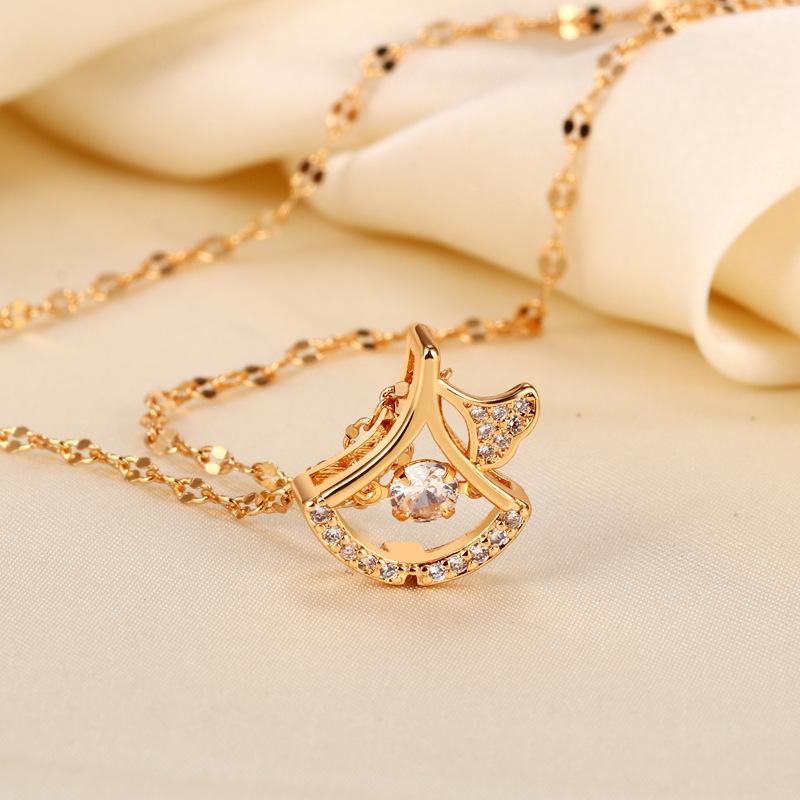 Baojia same hot-selling Seiko ginkgo biloba smart necklace simple niche collarbone chain wholesale