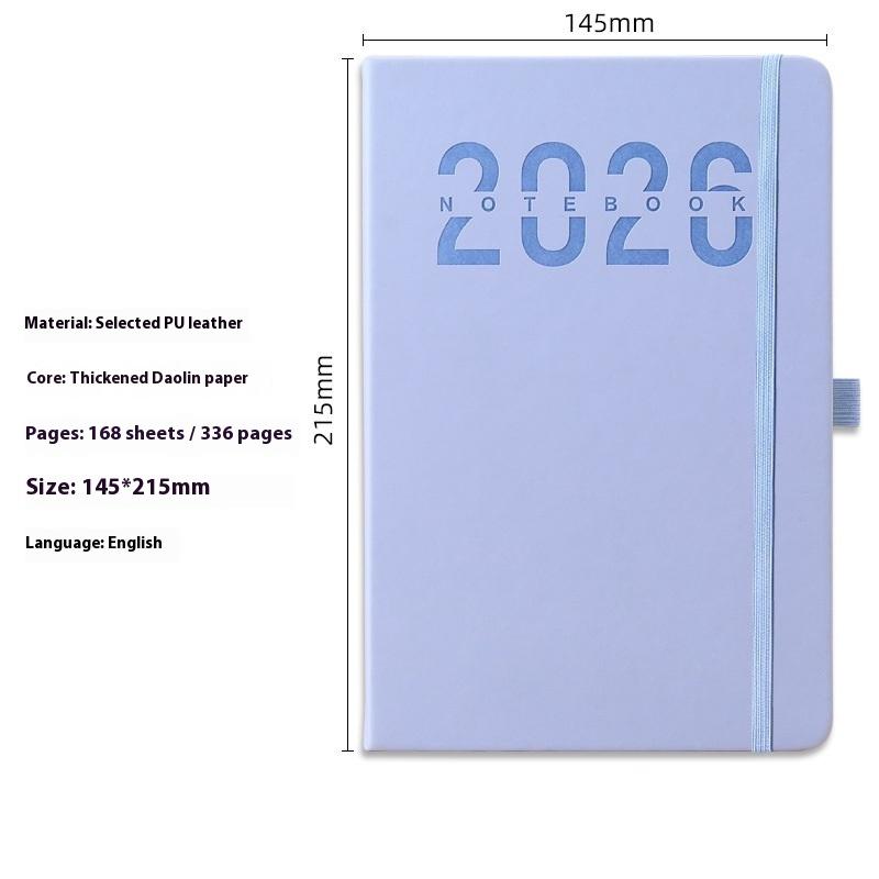 1 st Dagbok i Läder 336 Sidor 2026 Daglig Månatlig Planerare Med Färgglada Månadsmärken Hårdband Daterad För Daglig Planering