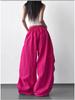 2026 Spring/Summer Women's Blue High-Waisted Wide-Leg Cargo Pants