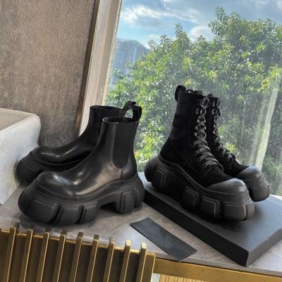 Designérské Nové Dámské Kotníkové Boty PU Kůže Silná Podrážka Šněrovací Bojové Kotníkové Boty Dámské Podzimní Zimní Platformové Boty Žena