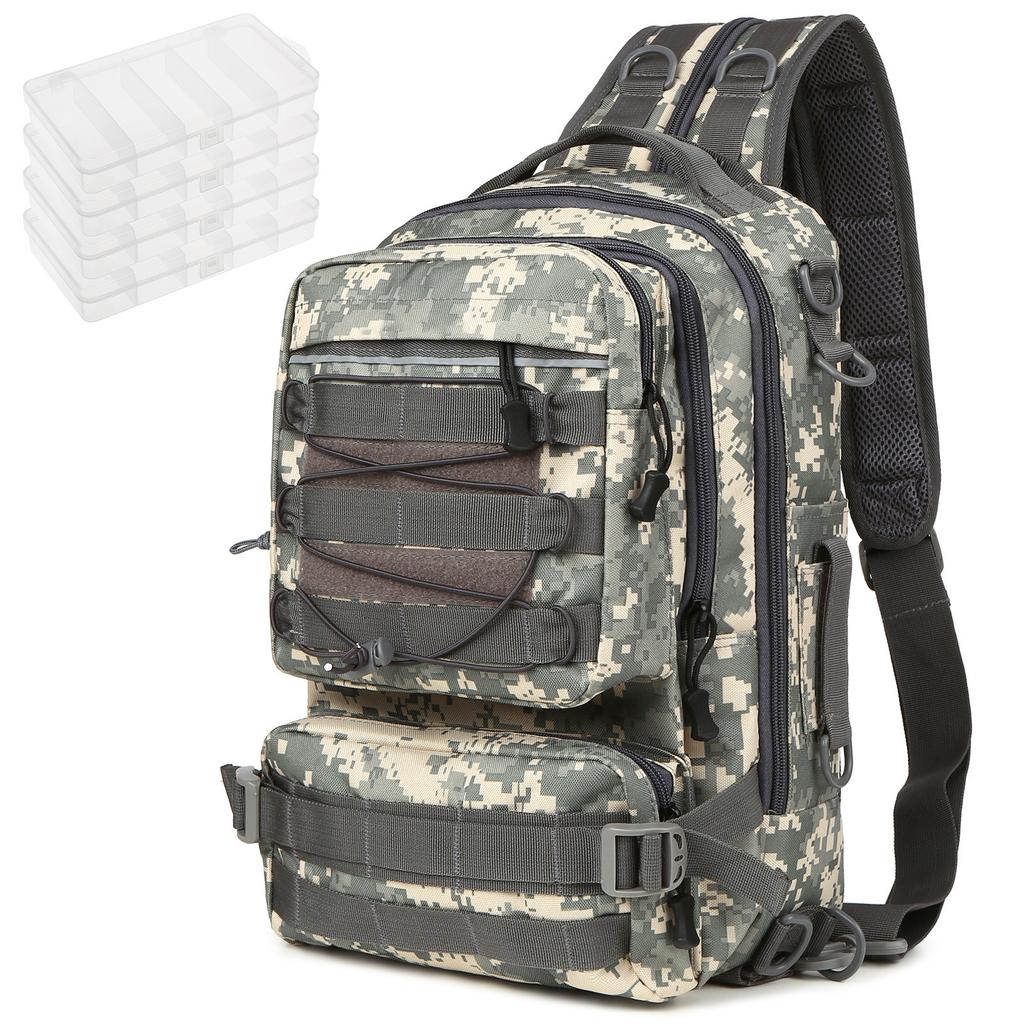 Fishing Tackle Backpack with 4 Trays Storage Bag Outdoor Shoulder Backpack Water-Resistant Fishing Gear Bags with 4 Tackle Box Fishing Gear Bag