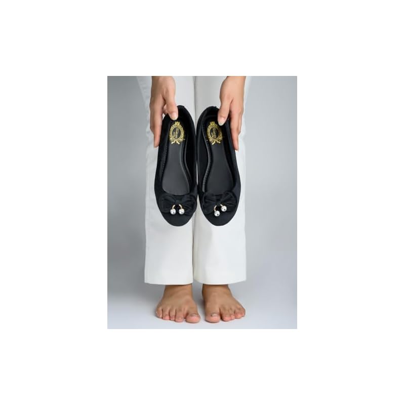 Shoetopia Girls Belly-Velvat Black Ballet Flat - 7 Uk (Girls-Belly-Velvat-Black) 7 UK