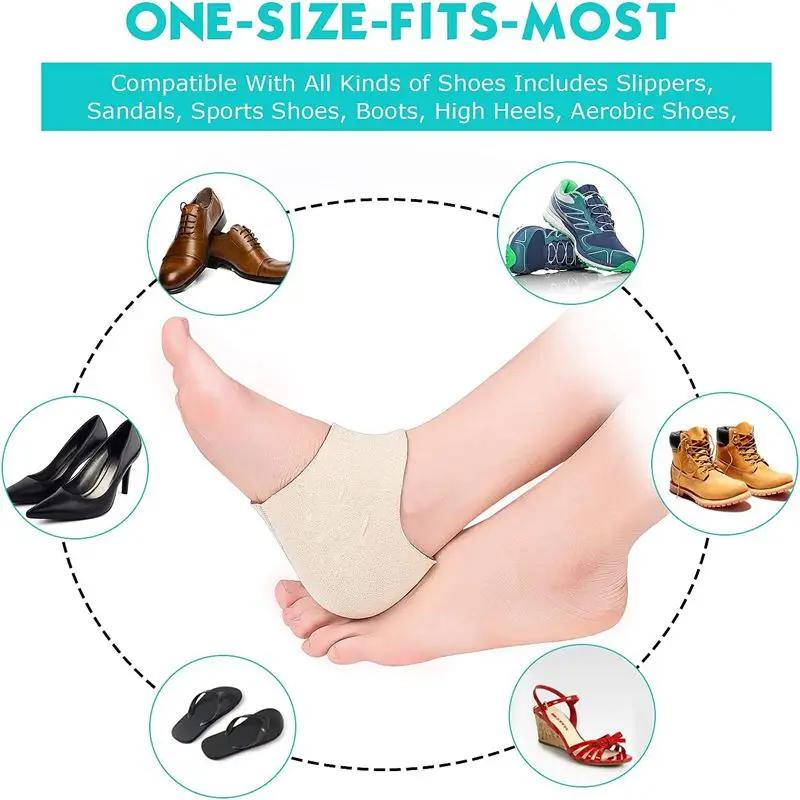 1Pair Silicone Heel Protector Gel Stockings Heel Spur Pads for Plantar Fasciitis Relief Shock Absorbing Insoles for Feet