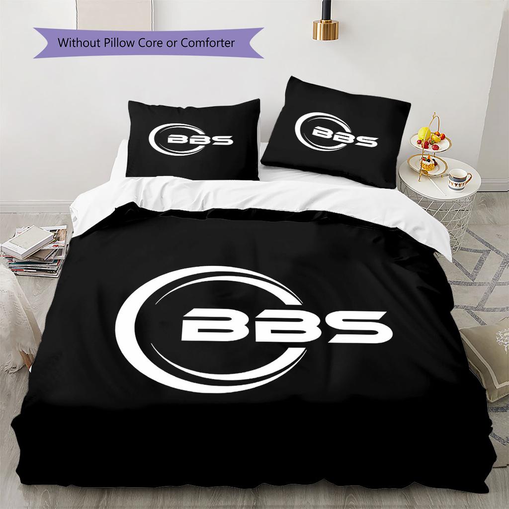BBS Pattern Bedding,Quilt Set Quilt Cover Pillowcase Home Birthday Gift(1 * Duvet Cover + 2 * Pillowcase, Without Core)