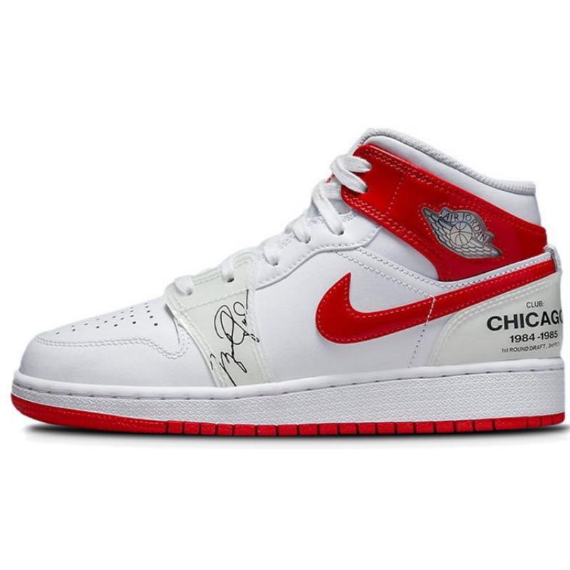 Jordan Air Jordan 1 High Top Vintage Basketball Shoes GS Red DR6496-116(Team4-)