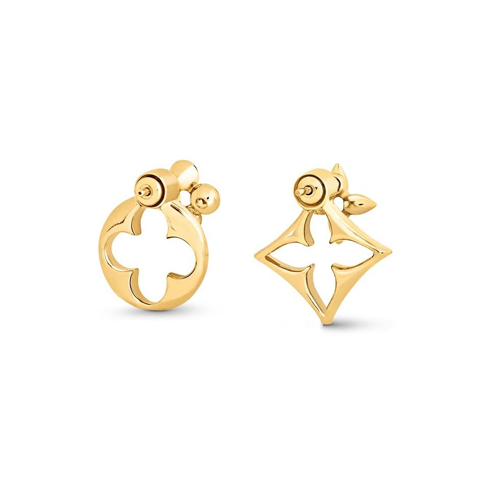 

Louis Vuitton Flowergram Asymmetrical Floral Metal Earrings Women Earrings M00770 Box+Shopping Bag