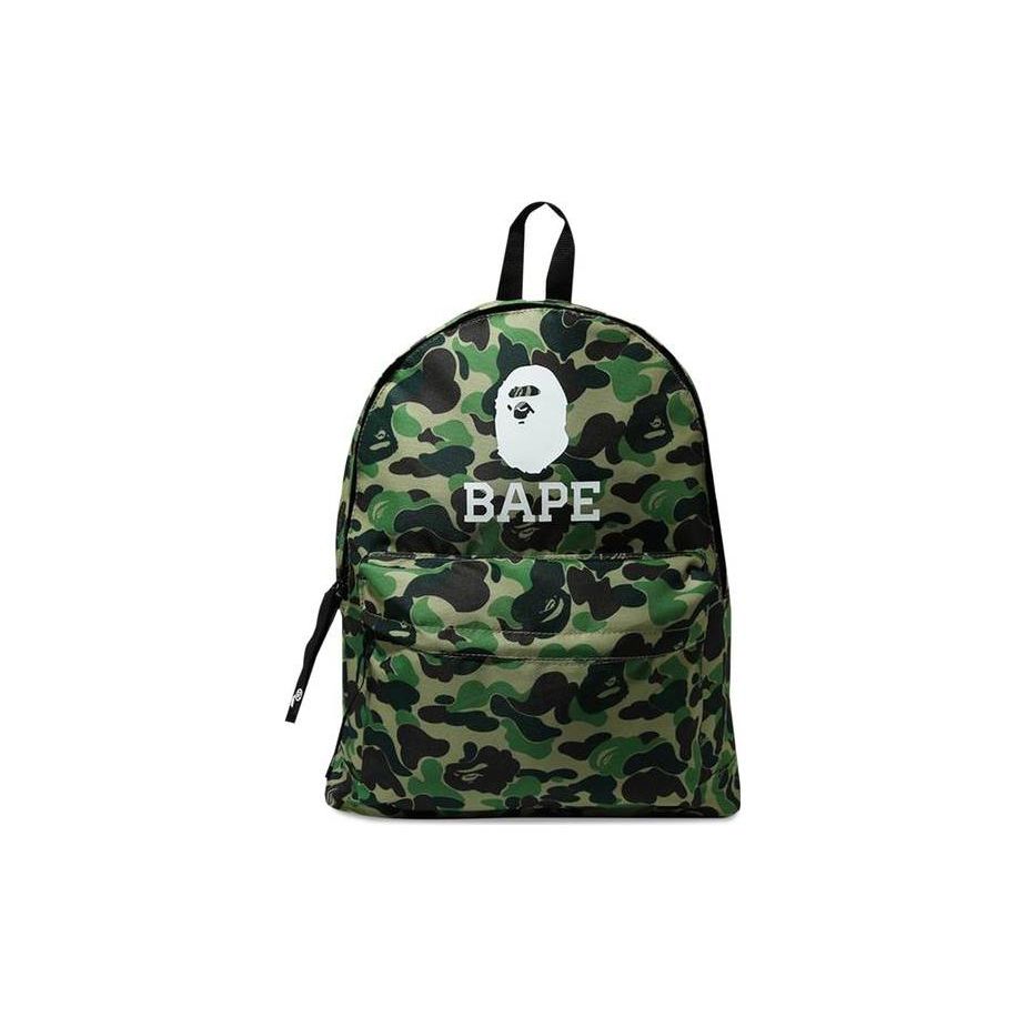 A Bathing Ape Printed Ape Head All Over Print Fashion Casual Versatile Backpack Men Backpack Green 4H20-182-182 Green