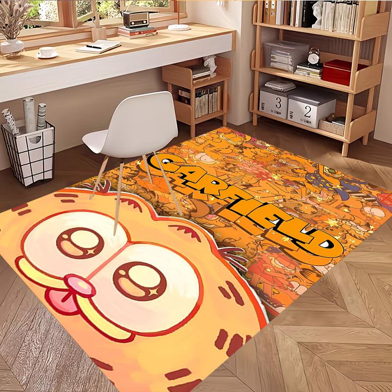 Garfield Print Rug, Washable Floor Carpet, For Entryway Dorm Laundry Room Office Study, Home Decor Birthday Christmas Gift
