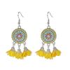 Long fringed earrings Bohemian water drop fringed earrings Ethnic vacation style stud earrings