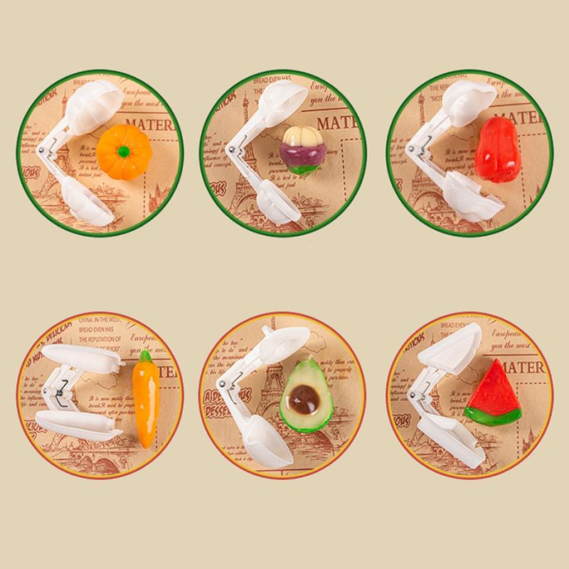 12Pcs Mini Fruit Kanom Thai Dim Sum Luk Chup Molds Cake Dessert Mold Cake Decoration Baking Tool Press 3D Simulation Fruit Shape