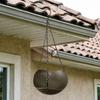 Hanging Bird Bath Imitation Wood Grain Plastic Bowl with Metal Chains Rustic Bird Bath Feeder Bowl for Multiple Birds Outdoor Garden Backyard Decor
