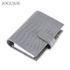 Portable Crocodile Pattern Leather Notebook with Card & Cash Slots