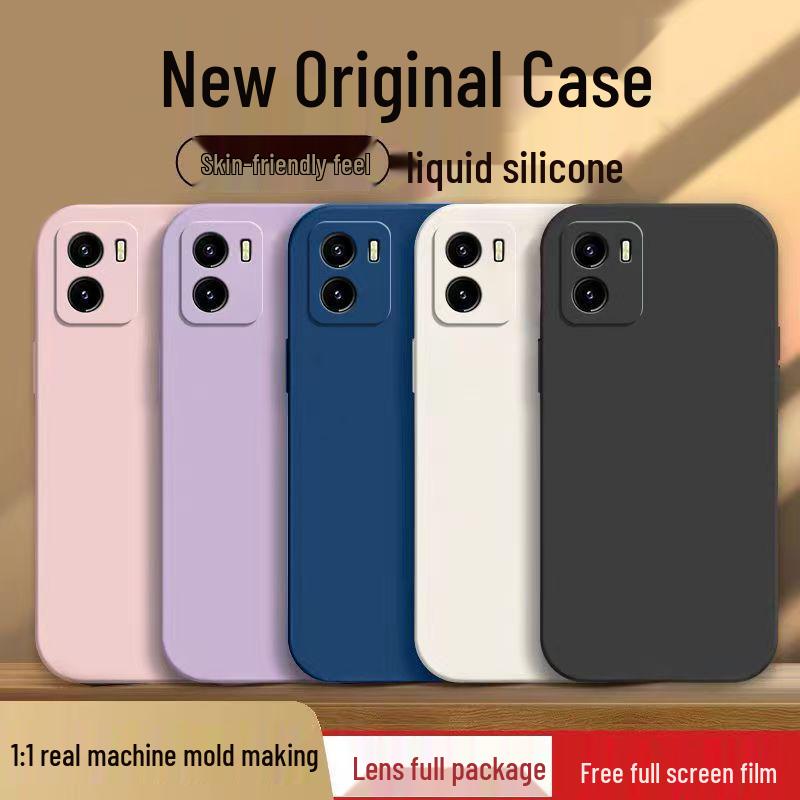 Vivo Y10 Solid Color Liquid Silicone Case - Full Coverage, Anti-Drop, Soft Edge