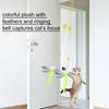 Hanging Cat Toy For Door Mounted Self-Play Elastic Rope Plush Caterpillar Feather Bell Teaser Toy For Feline Interaction