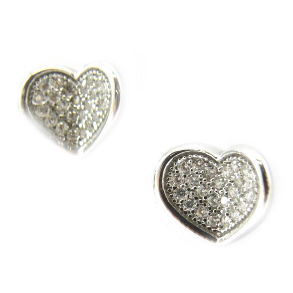 Les Trésors De Lily [L7447] - Boucles Argent 'Love' Blanc argenté (rhodié) - 8x9 mm