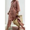 Wish Autumn Five-quarter Sleeve Striped Split Shirt Dress Women