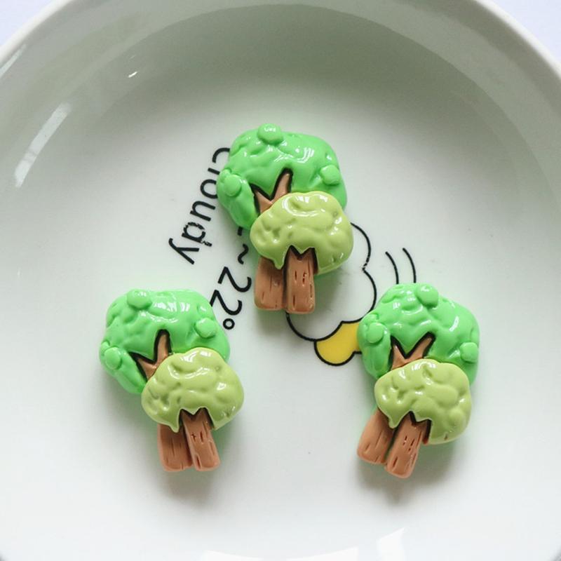 10Pcs New Cute Fruit Trees, Mushrooms, Flowers Series Resin Flatback Ornament Jewelry Making Manicure Hairwear Accessorie