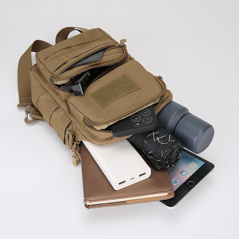 Herren Taktische Camouflage Schultertasche - Mehrfachtaschen Brusttasche Konvertiert zu Umhängetasche/Rucksack (Langlebiges Wander-Essential)