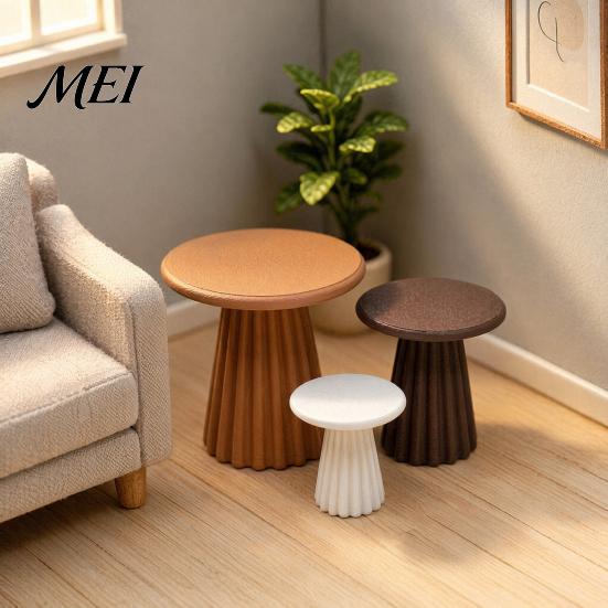 Dollhouse Decoration Miniature Round Table, Mini Side Table Model, Furniture Living Room Tiny Decor, 1:12 Accessories PLA
