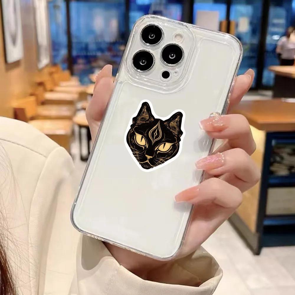 50-Piece Set No Duplicates: Edgy Vintage Cool Tattoo Cat Series Stickers - DIY Decor for Laptops, Phones Backpacks Water Bottles