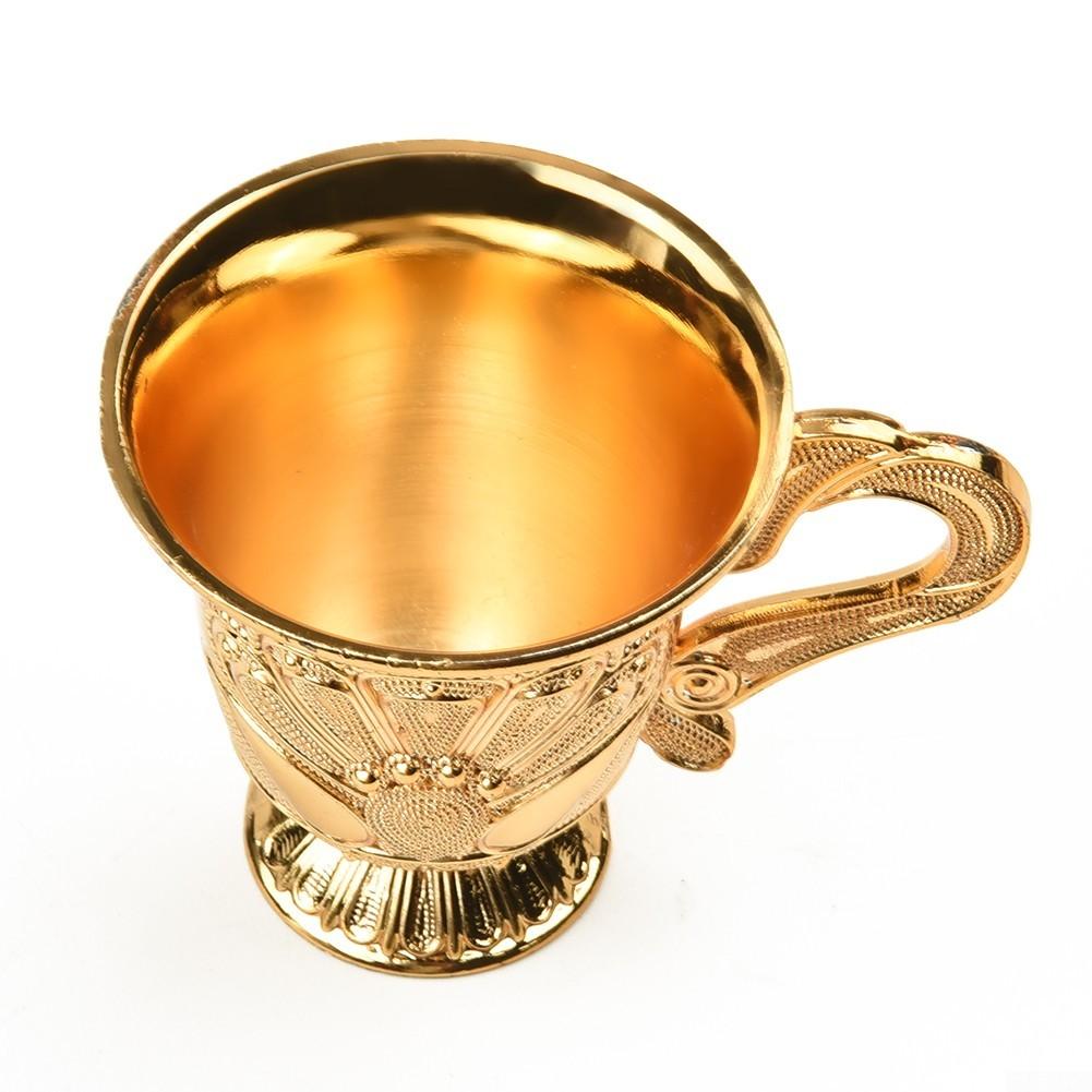 1 bucată 30 ml retro metal din aliaj de aluminiu pahar de sticlă de vin veselă reutilizabilă