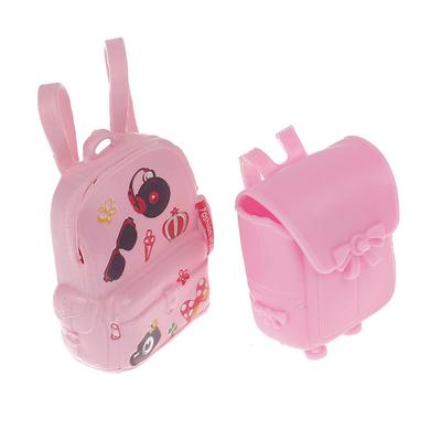 Puppenzubehör PVC-Schultasche Abnehmbare und intern anbringbare Spielzeugschultasche