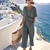 2026 Women's European and American Summer Fashion Solid Color Irregular Short Sleeve Set