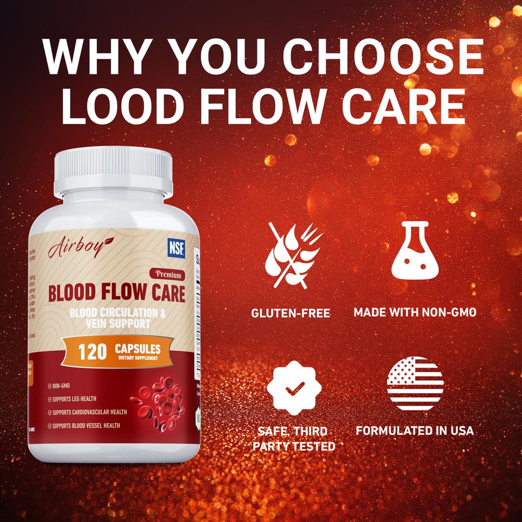 Airboy Blood Flow Maintenance Complex Dietary Supplement, Containing Niacin, L-arginine, Diosmin, Daily Support, and Nutritional Supplementation