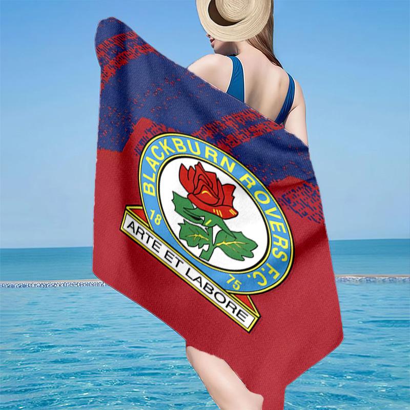 Blackburn Rovers Fc Crest Beach Towel, Quick-drying, Easy To Care For, Use for Both Fitness and Beach Vacations,Sports Essential Fan Gift