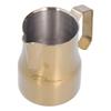 Milk Frothing Cup Stainless Steel Potbellied Fancy Coffee Frothing Jug Pitcher for Home Office(Gold 350ml)
