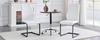 [Set of 2] Dining Chair in White Diamond Pattern: High Backrest + Comfortable Seat Cushion, Black Metal Frame Non-Slip and Durable