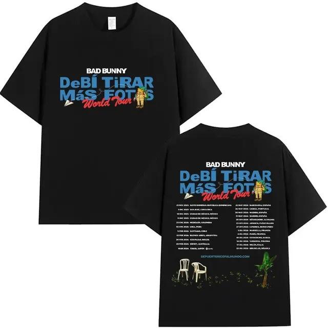 S-XXXL Men Women Singer Rapper Super Star Bad Bunny Printing Tops Adults Unisex Plus Size Short Sleeves Round Neck T-shirt