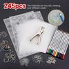 145/198/245Pcs Plastic Heat Shrink Sheet Kit DIY Fun Thermal Heat Shrink Film Translucent Sheets Blank Shrink Art Film Paper