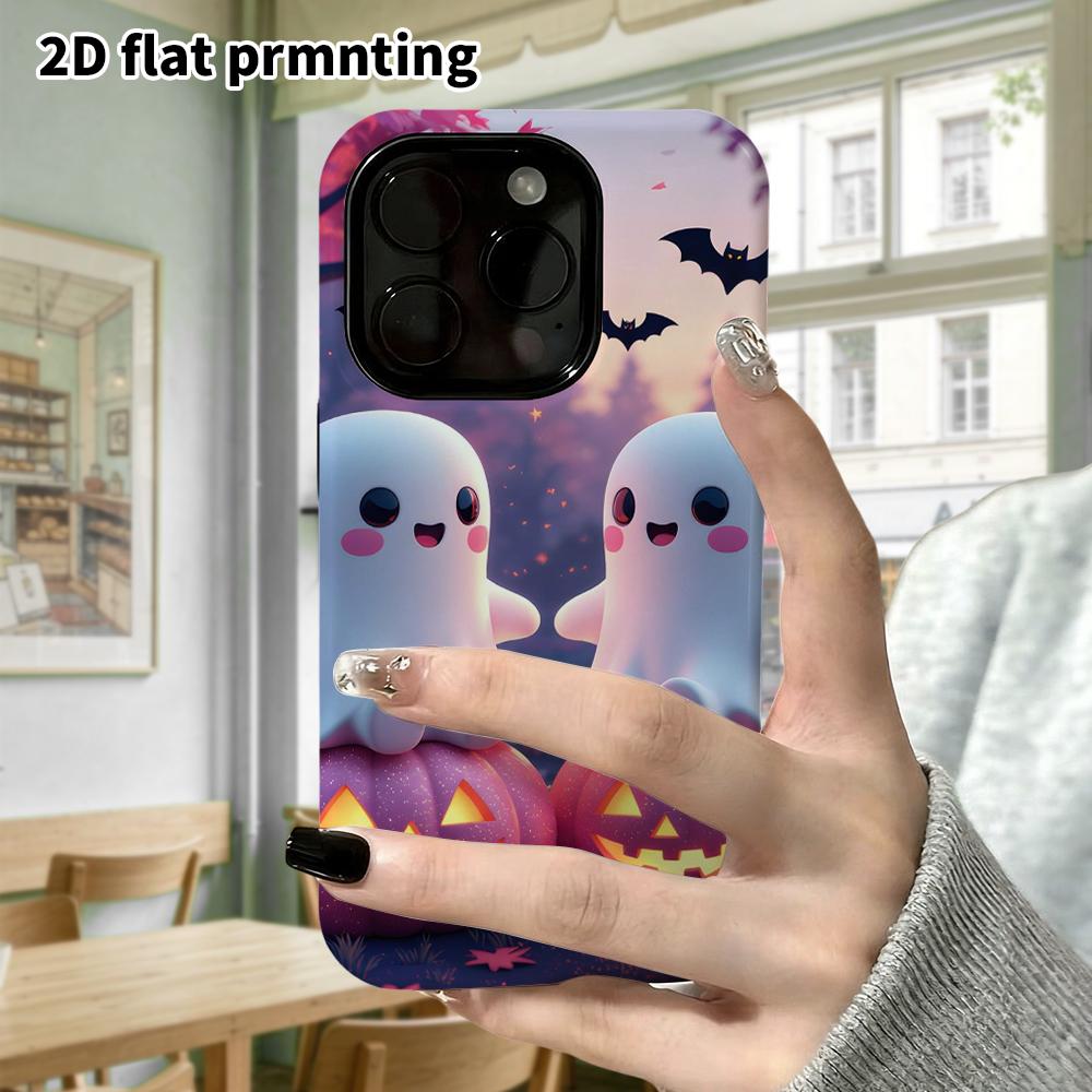 Phone Case: 2D flat design suitable for iPhone 18, 17, 16, 15, 14, 13 Pro film protective case, couple style, pink and purple dreamy, Christmas and Ha