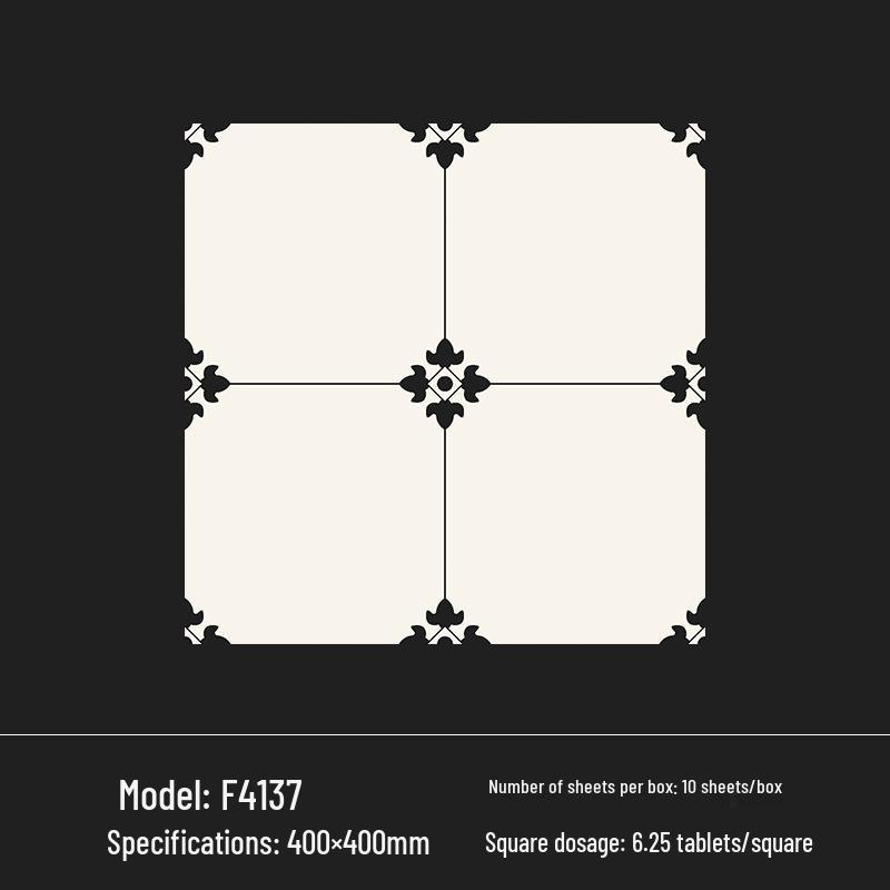 400x400 Zelená francouzská retro dlaždice s malým květinovým vzorem pro kuchyň, koupelnu, balkon a podlahu