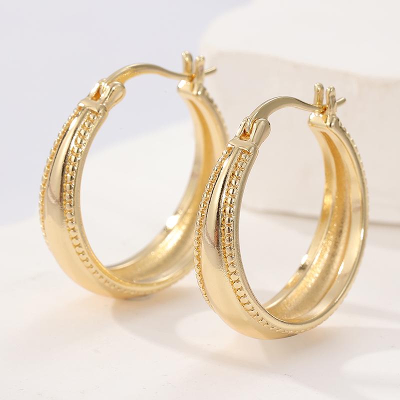 Классические позолоченные серьги-кольца для женщин, винтажный дизайн, универсальные повседневные ювелирные аксессуары, идеальные подарки к празднику