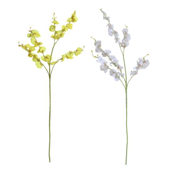 Faux Silk Oncidium Orchid Realistic Fake Dancing-Doll Orchids with Bendable Stems Maintenance-Free Artificial Flowers for Vase Home Party Wedding
