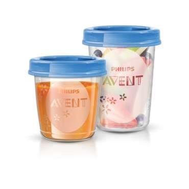 Storage Jar Set - PHILIPS AVENT - Purees - 10x180ml + 10x240ml + 20 Lids + Weaning Spoon + Recipes