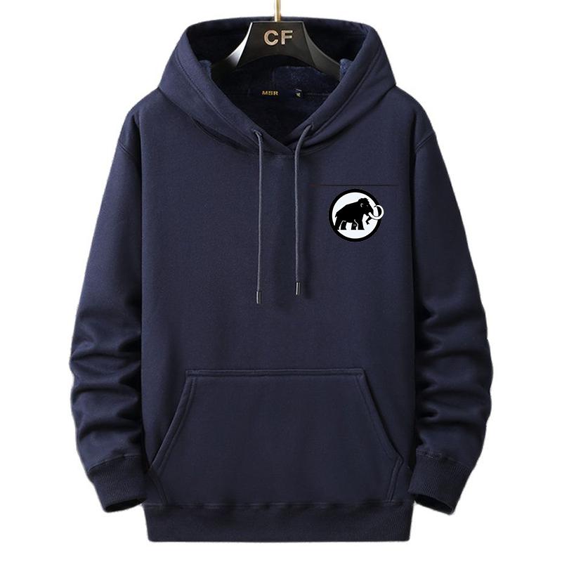 Höst- och vinterfleece-pullover huvtröja med extra tjocklek och lös passform stor storlek L-12XL supermjuk och bekväm passform