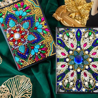 A5 Business Notizbuch mit 5D Diamond Painting, DIY Kunstleder, B5 Besprechungsprotokoll Journal, Elegantes Geschenk.