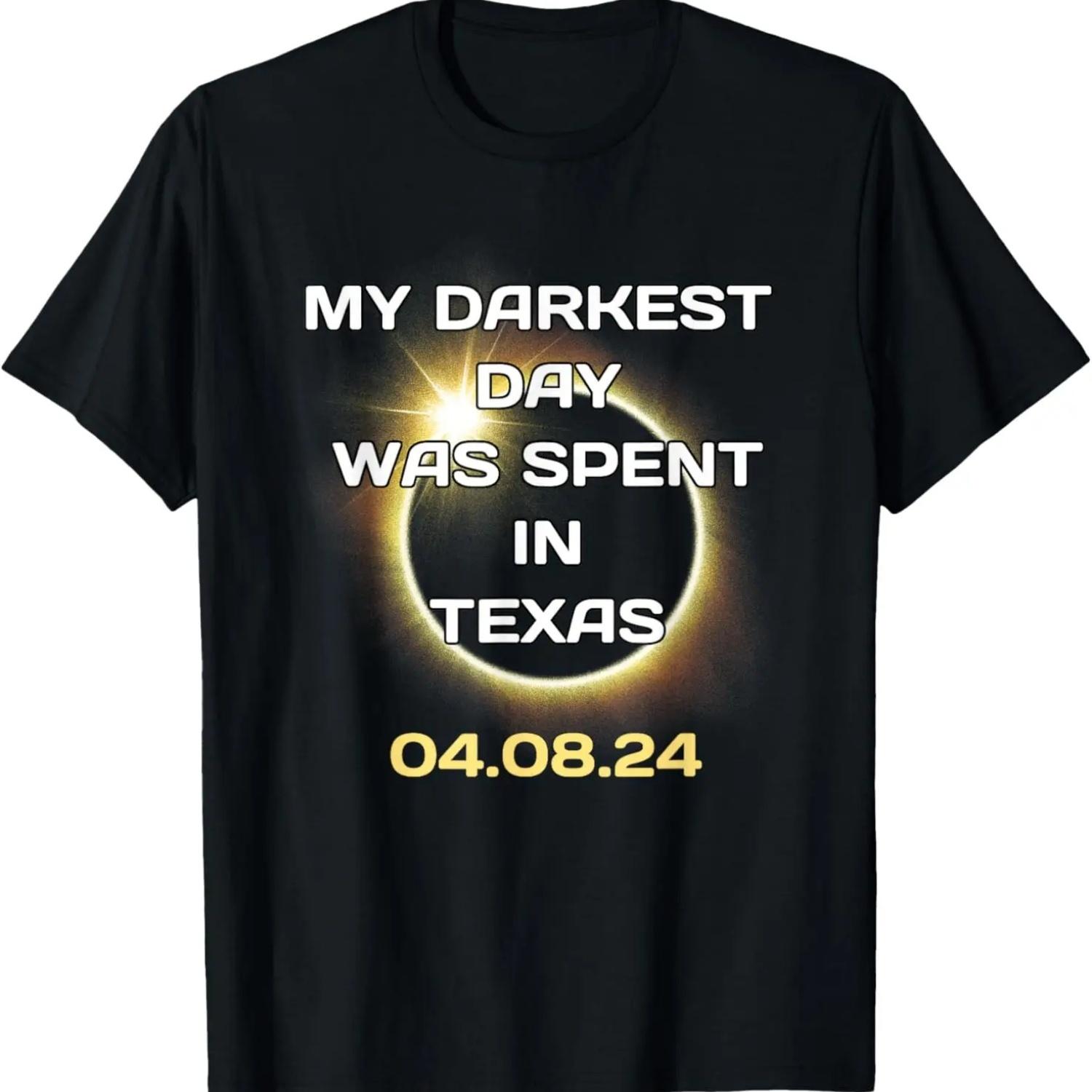 4_8_24 Total Solar Eclipse in Texas April 8 2024 T-Shirt S чёрный