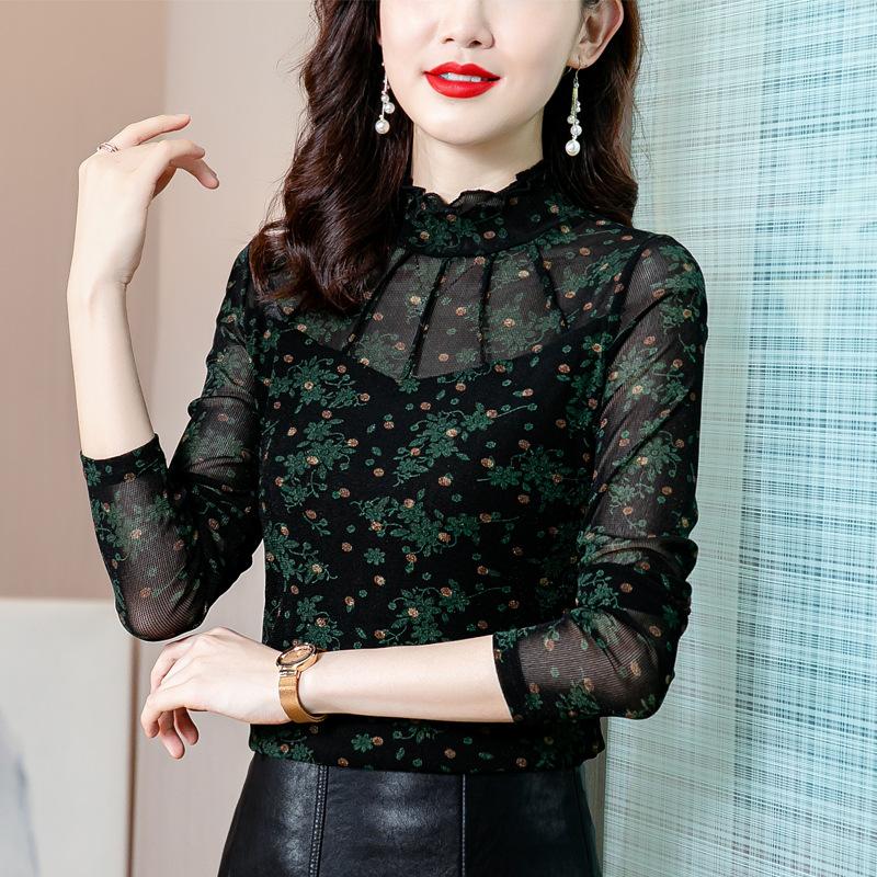 Bottom Shirt Winter New Inner Feeling Printed Temperament T-shirt Shirt Top