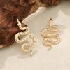 Exaggerated Snake Pearl Dangle Earrings for Women Luxury Exquisite Hiphop Punk Drop Earrings Casual Versatile Party